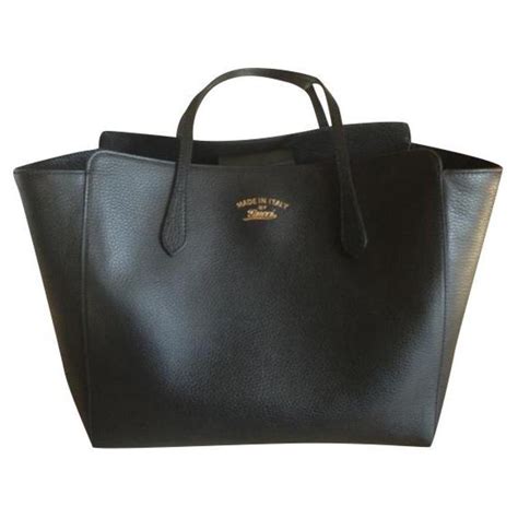 black gucci swing tote|large black gucci tote.